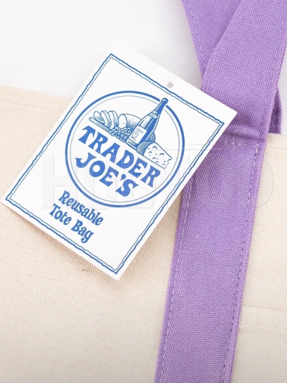 TRADER JOE’S Lavender Tote Bag. Full Size. Brand New - Picture 4 of 7